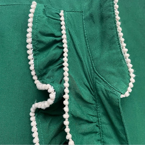Anthropologie Odille green ruffle blouse size 14 - Picture 4 of 12